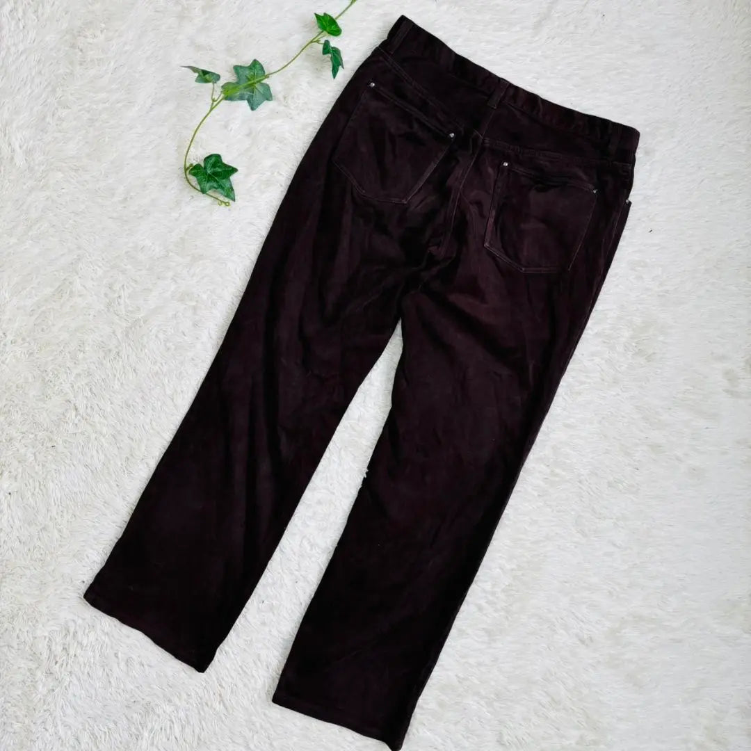 Elle homme straight pants velvet style brown L XL