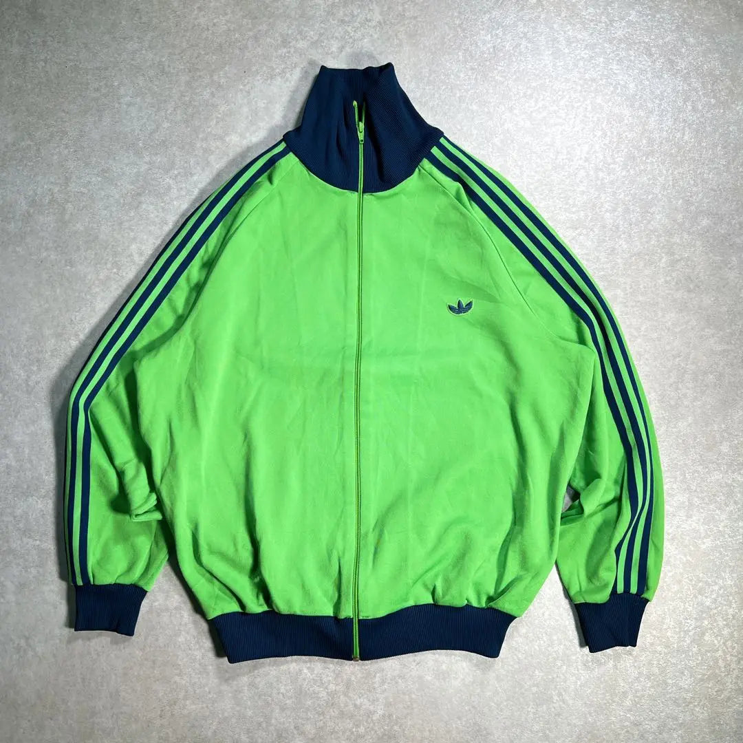 70s adidas Descente Track Jacket Jersey Size 7 Green