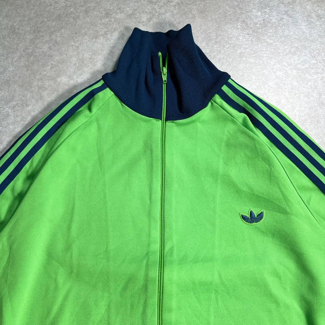 70s adidas Descente Track Jacket Jersey Size 7 Green