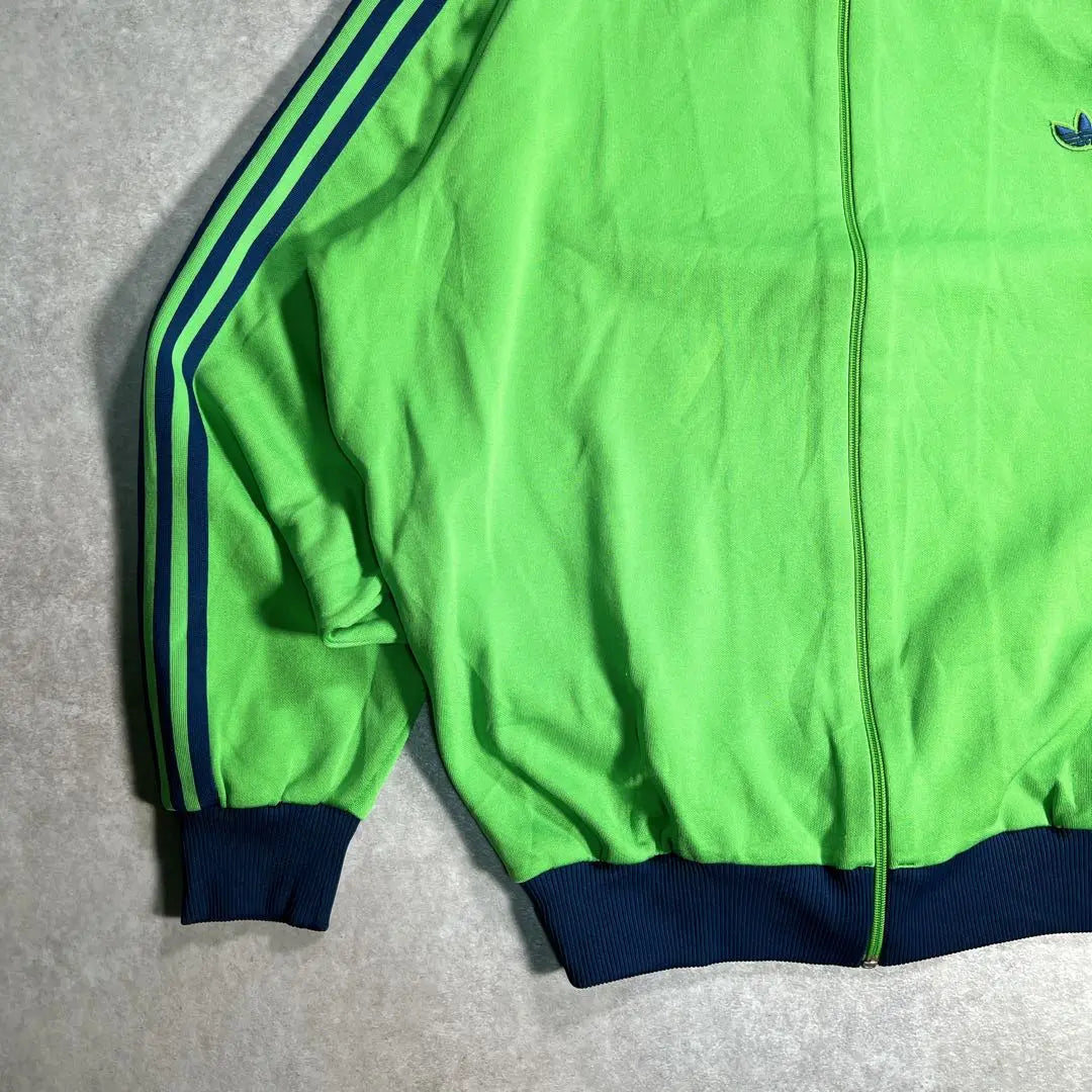 70s adidas Descente Track Jacket Jersey Size 7 Green