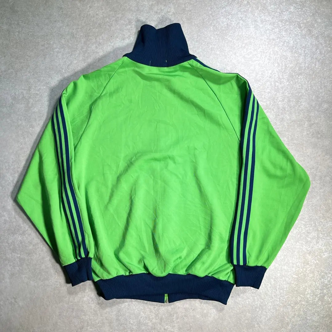 70s adidas Descente Track Jacket Jersey Size 7 Green