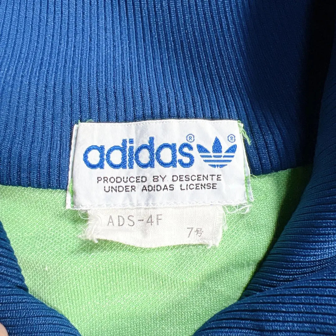 70s adidas Descente Track Jacket Jersey Size 7 Green