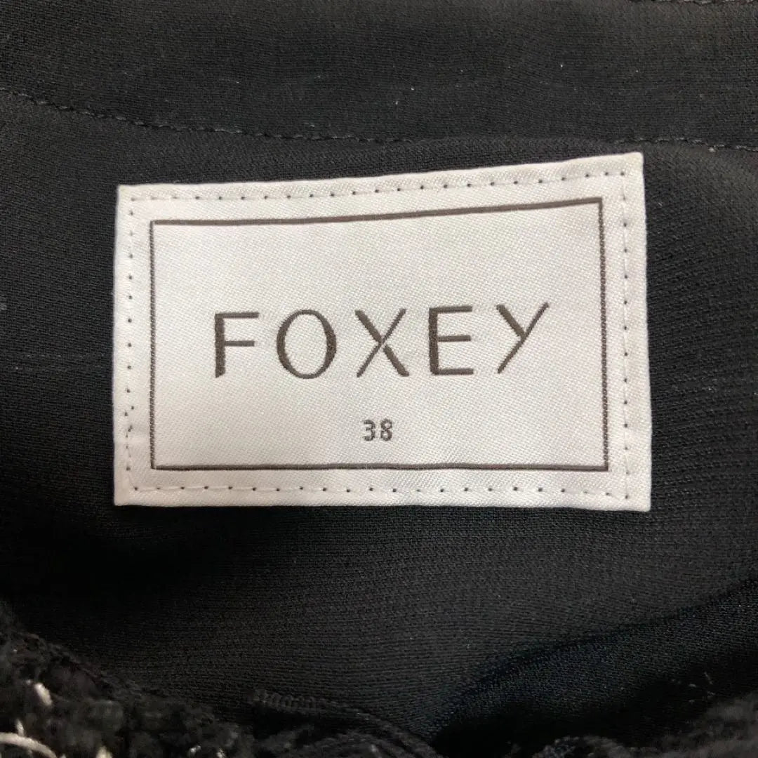 Foxey*Foxy Tweed Jacket No Color Short Exam 38 | FOXEY*フォクシー　ツイードジャケット　ノーカラー　ショート　受験　38