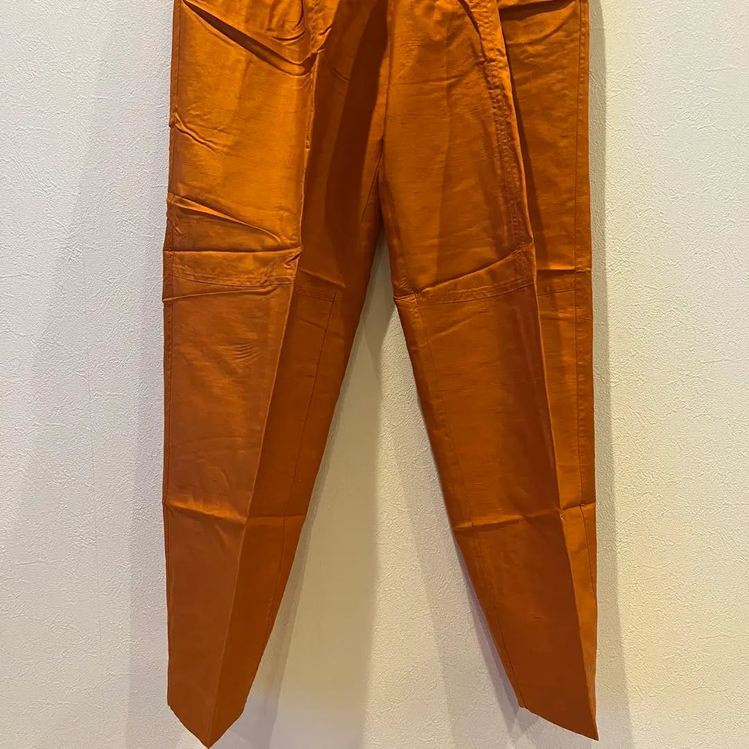 [Unused] Pants, casual pants, women's, orange, silk, 100% silk