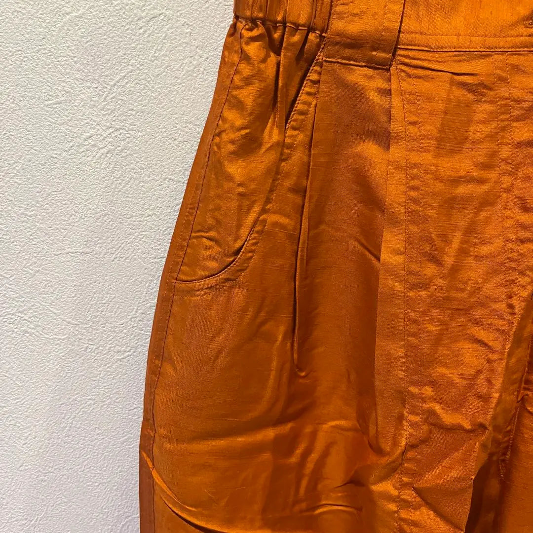 [Unused] Pants, casual pants, women's, orange, silk, 100% silk