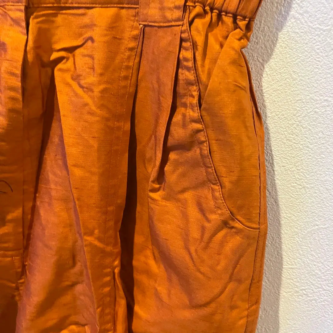 [Unused] Pants, casual pants, women's, orange, silk, 100% silk