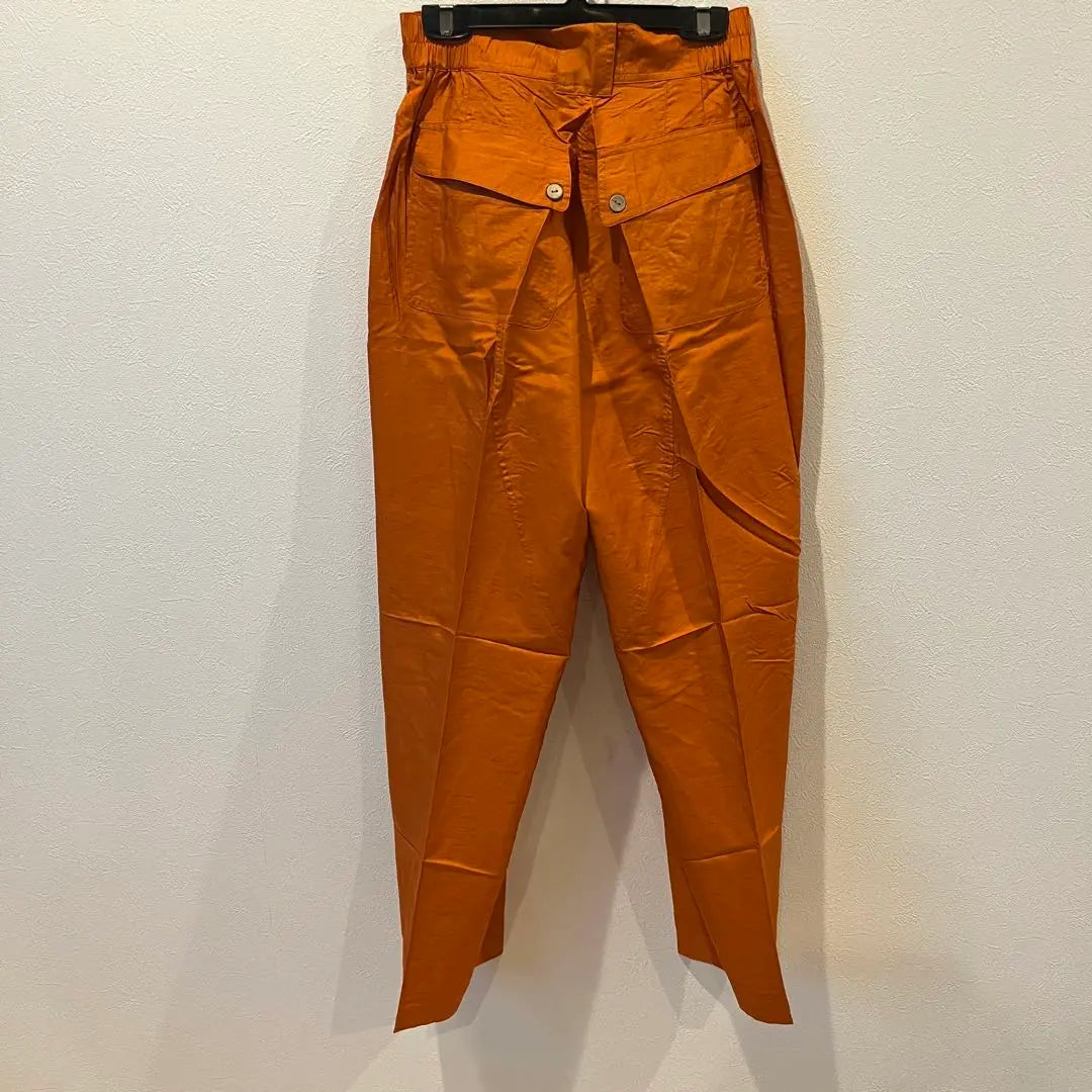 [Unused] Pants, casual pants, women's, orange, silk, 100% silk