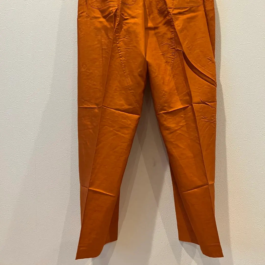 [Unused] Pants, casual pants, women's, orange, silk, 100% silk