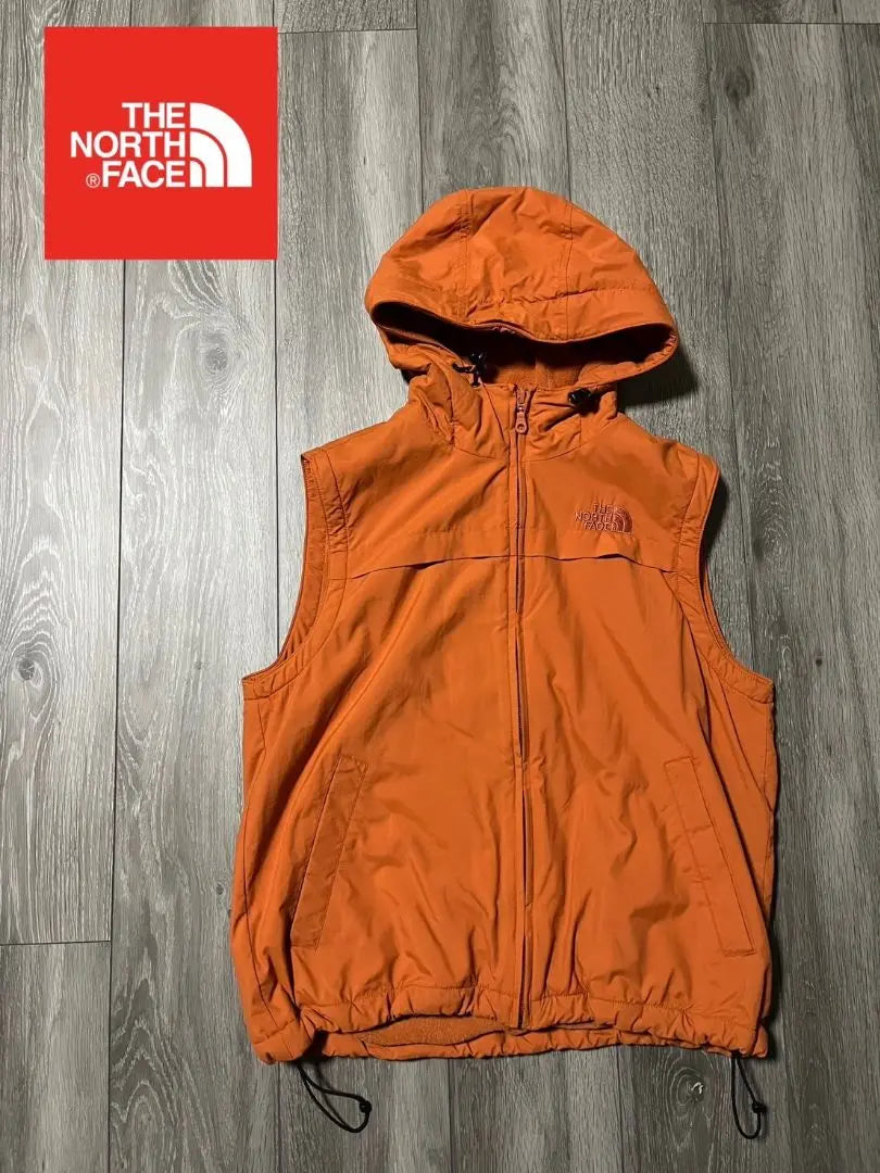 Chaleco con capucha North Face Mountain para mujer, color naranja, talla M, en perfecto estado