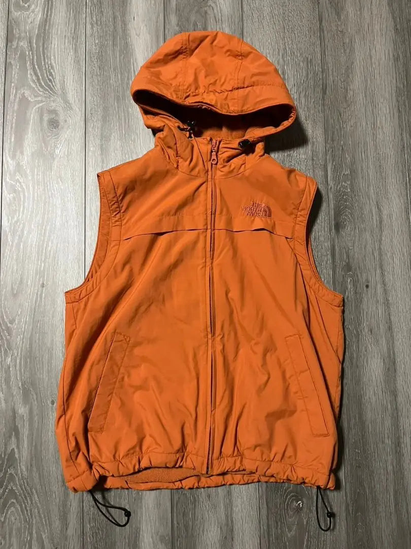 Chaleco con capucha North Face Mountain para mujer, color naranja, talla M, en perfecto estado