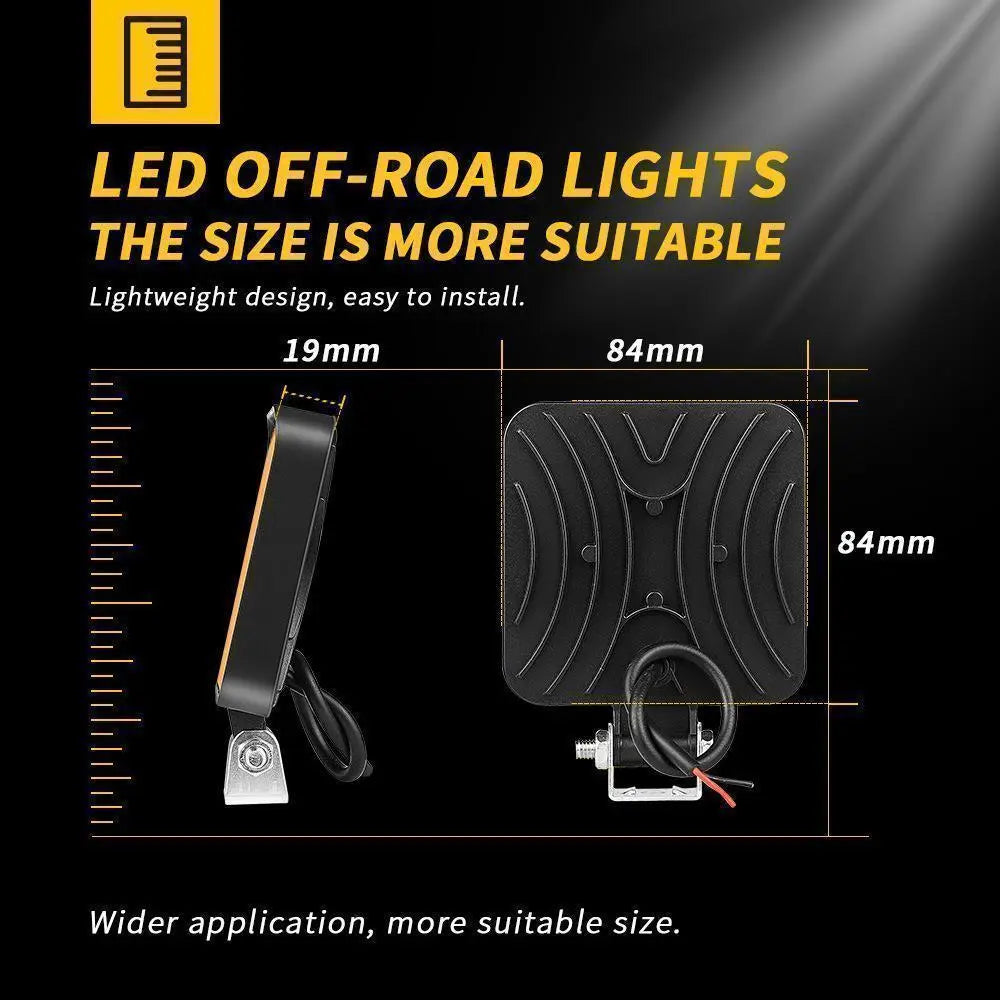 Luz de trabajo LED ámbar 4 piezas Lámpara de luz de trabajo 48W A05 | Lámpara LED de 4 luces 48W A05