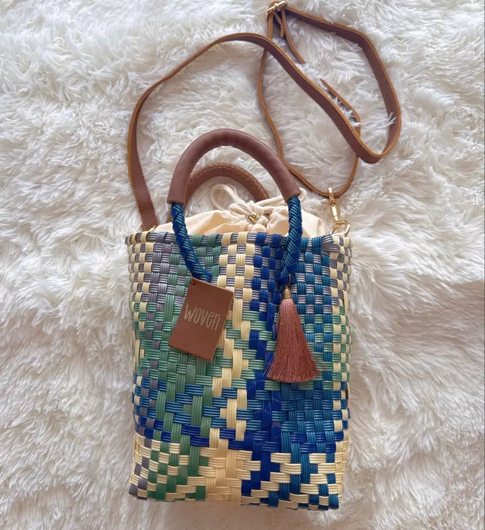 [Extremely beautiful] WOVEN Mini Shoulder Tote Bag Mercado Bag