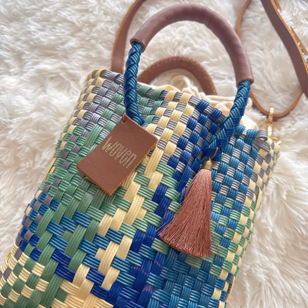 [Extremely beautiful] WOVEN Mini Shoulder Tote Bag Mercado Bag