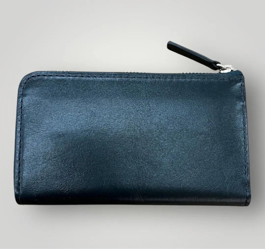 《New and unused》Business Leather Factory Multi Wallet Black Green