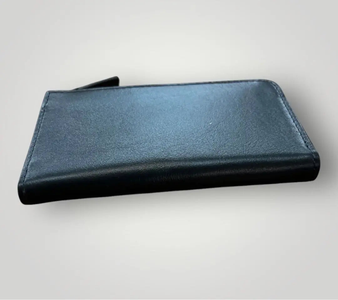 《New and unused》Business Leather Factory Multi Wallet Black Green