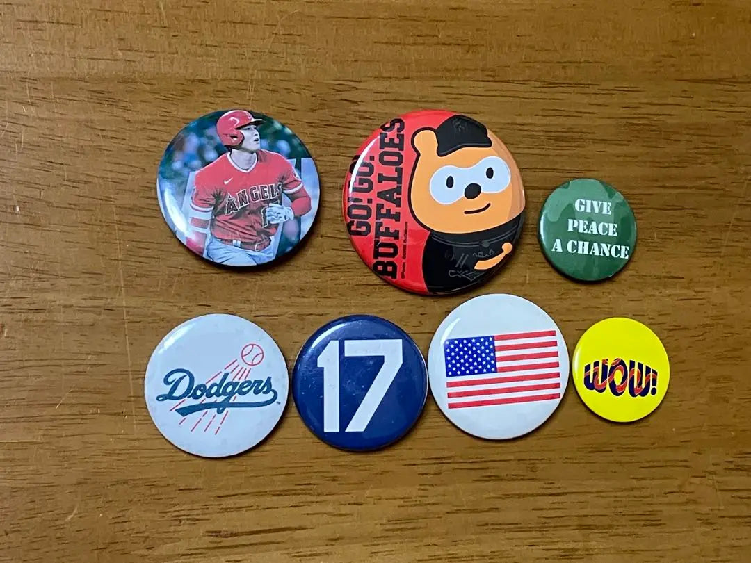 Can badge Otani Shohei No. 17 Dodgers American Flag Buffaloes Vintage