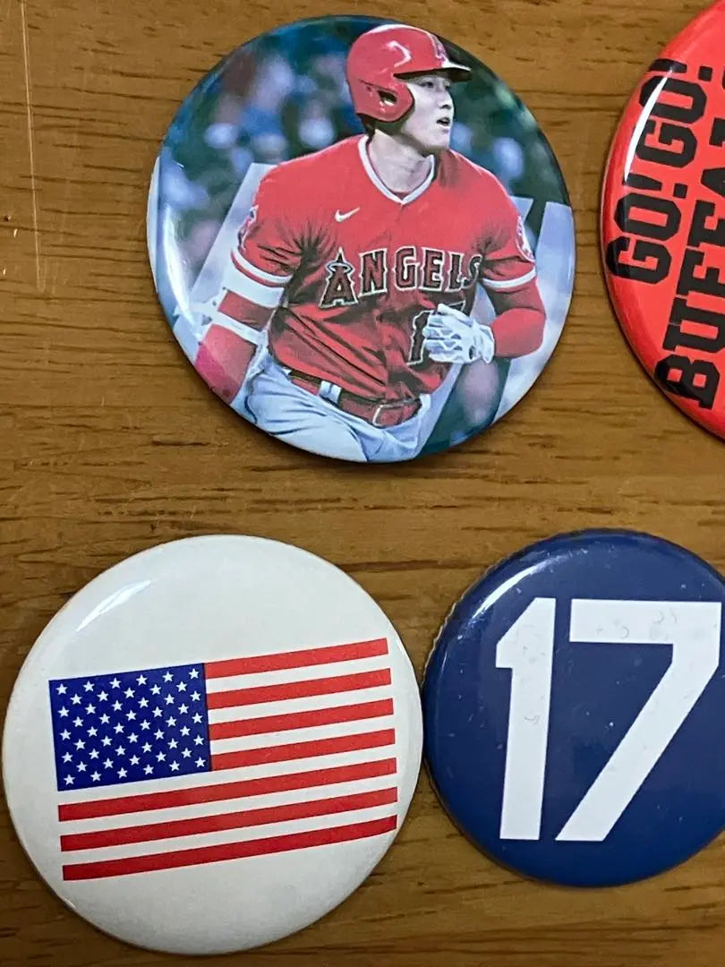 Can badge Otani Shohei No. 17 Dodgers American Flag Buffaloes Vintage