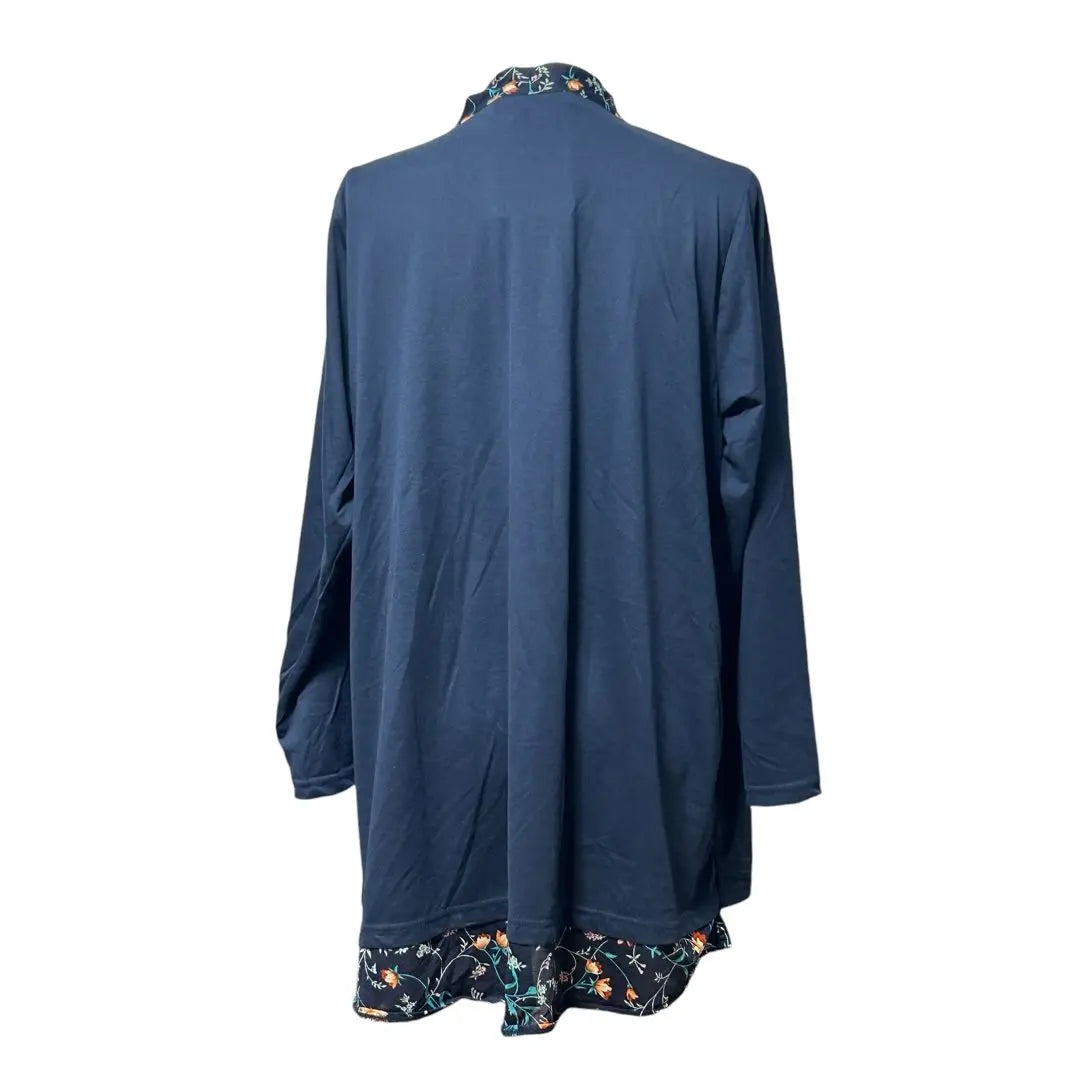 New tagged 5L Navy Floral Ribbon Top Cardigan Docking