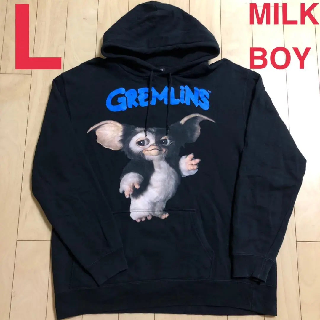 Gizmo Gremlin MILKBOY Sweatshirt Hoodie L Men's BLACK Free Shipping