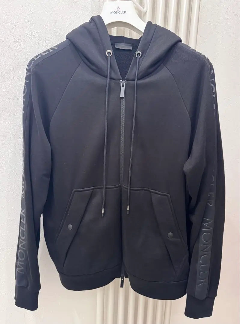 MONCLER Sideline Logo Double Zip Hoodie L Black | MONCLER サイドラインロゴ ダブルジップ パーカー L 黒