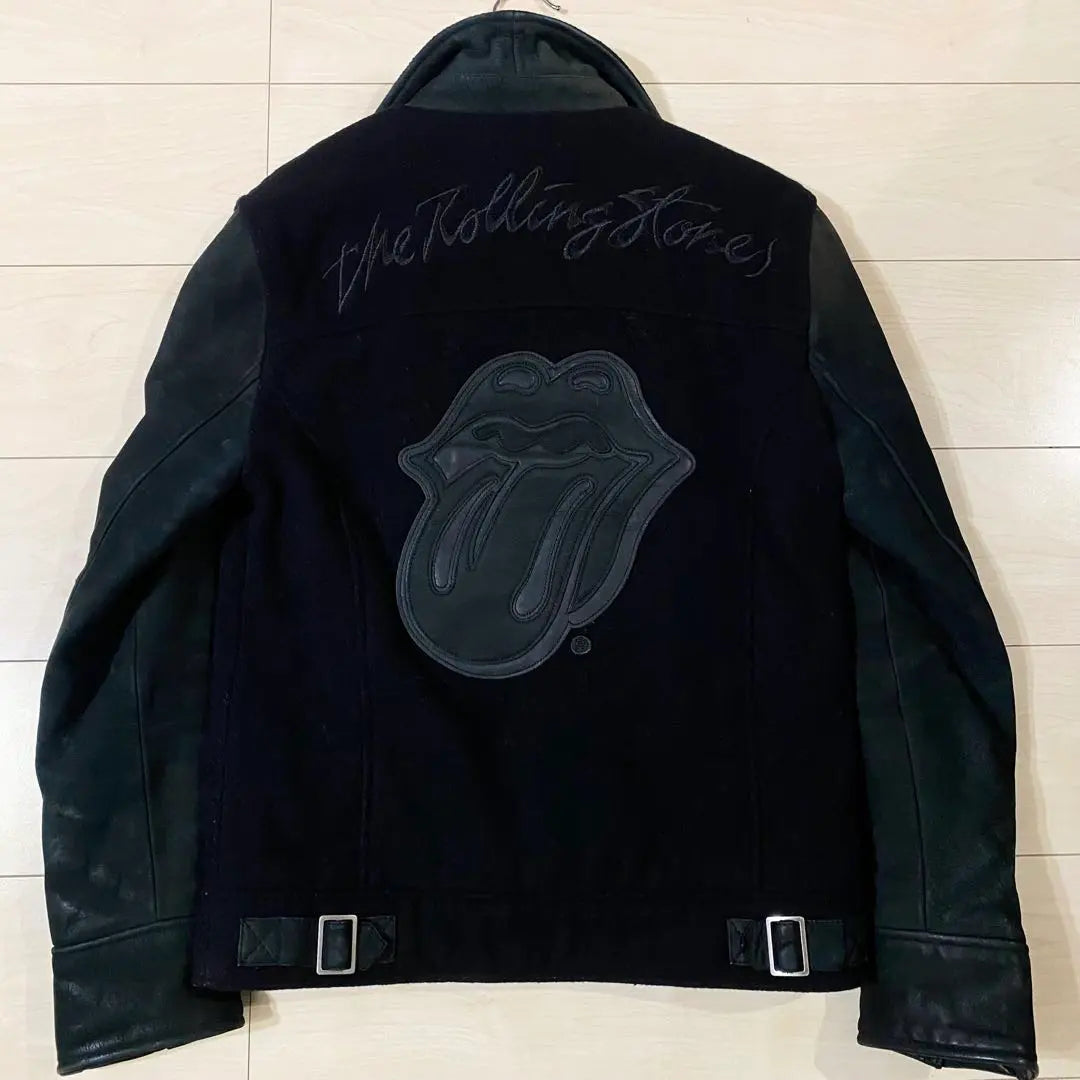 Rare Jack Rose Rolling Stones Leather Jacket Stadium Jean Genuine Leather