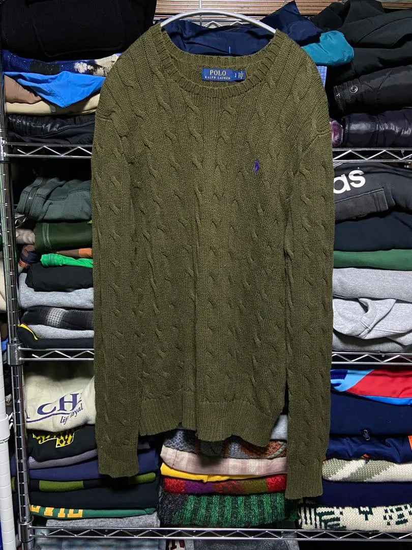 Polo Ralph Lauren Cable Knit Sweater Olive Green