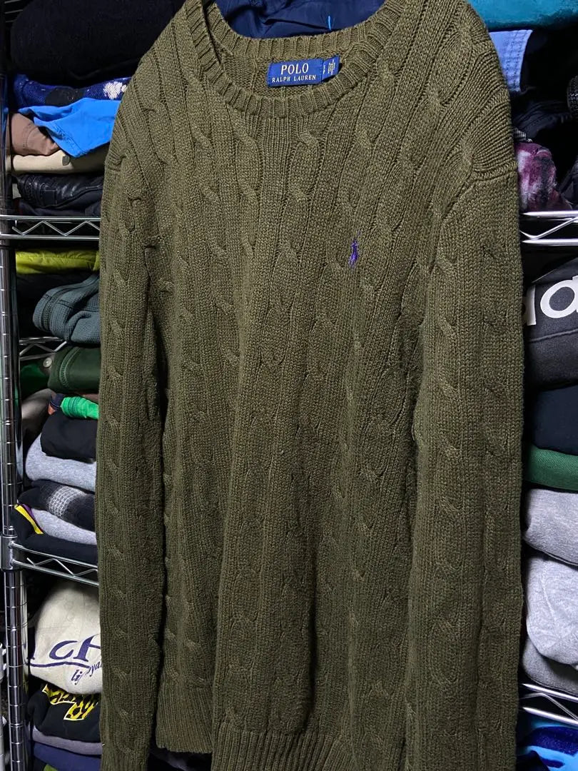 Polo Ralph Lauren Cable Knit Sweater Olive Green