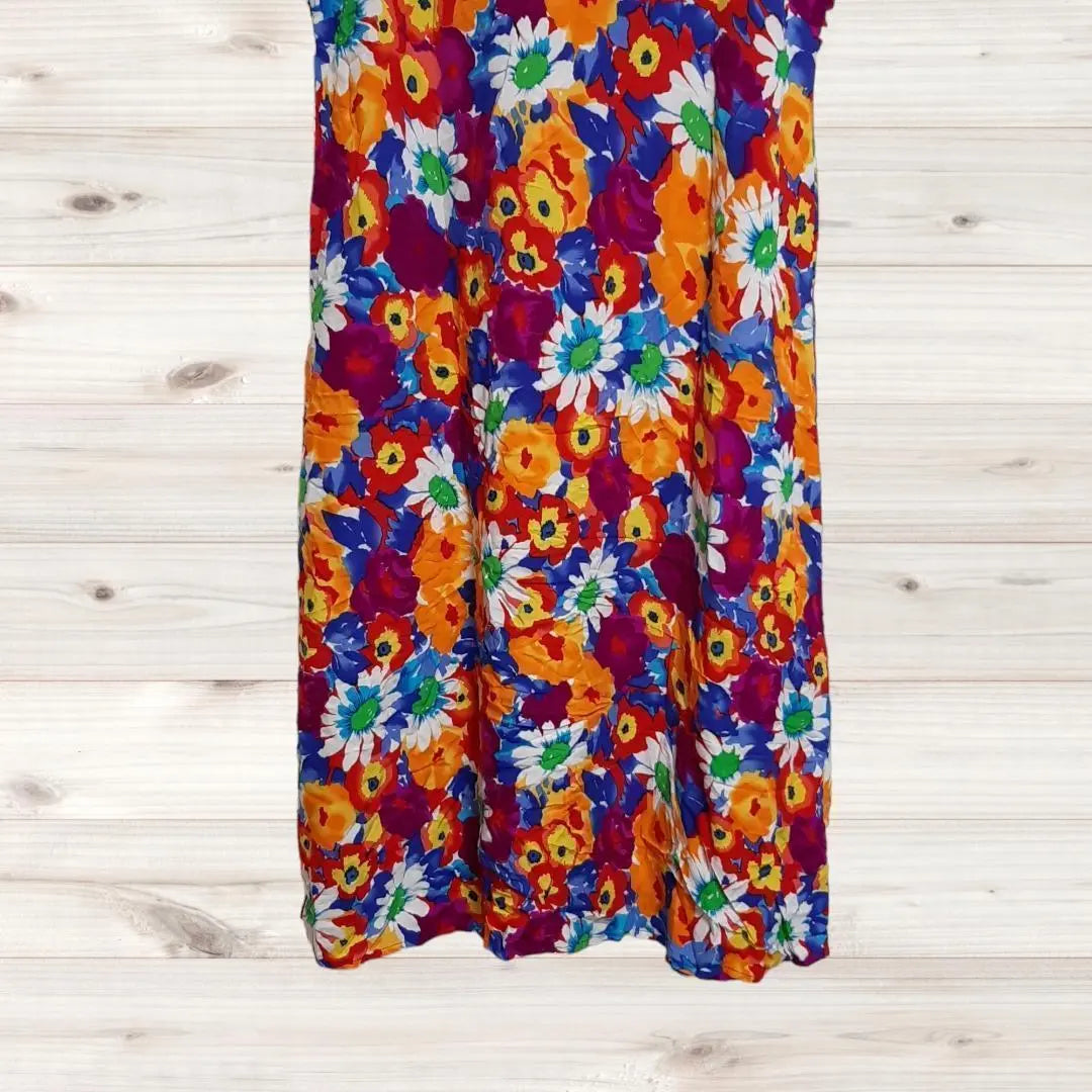 B330 Floral Short Sleeve Dress All-over Floral Flower Pullover Second-hand