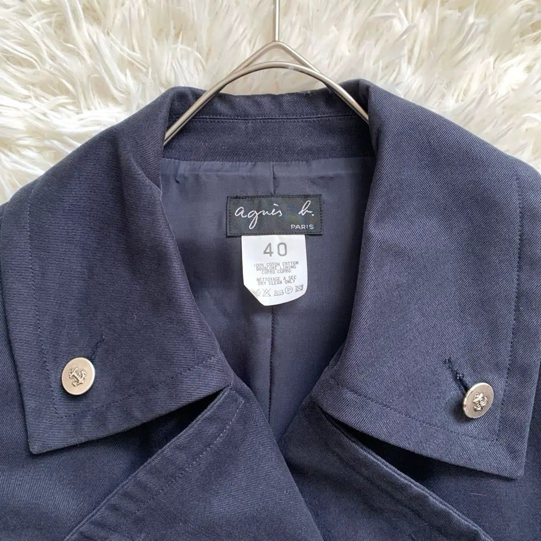 Agnes B P coat Spring coat Navy Size L loose