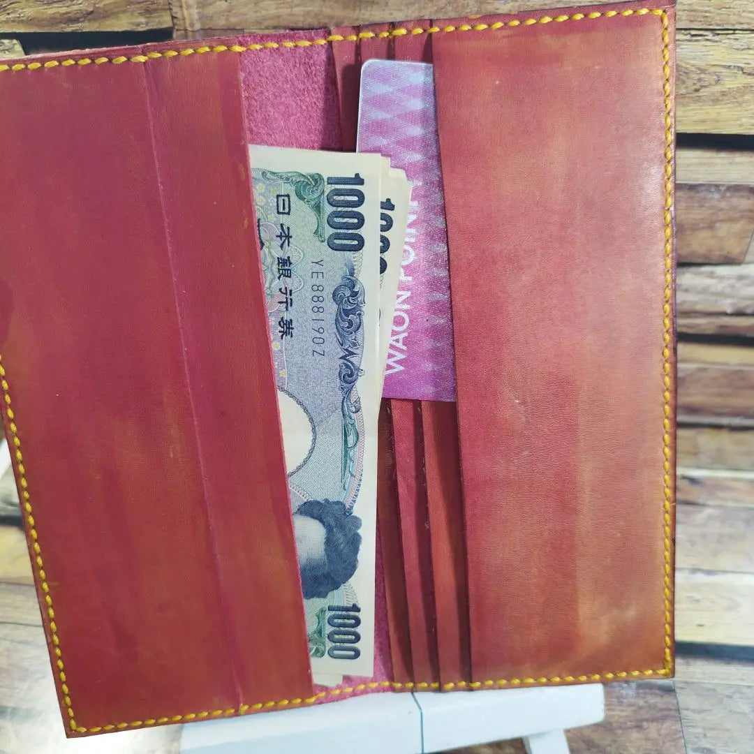 Long wallet, leather, handmade