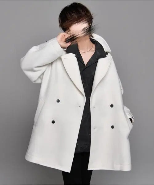 Adrer Beaver Melton Over P Coat White XS Size