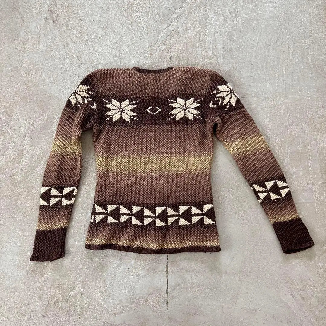 Ralph Lauren Knit Windmill Pattern Low Gauge Sweater Alpaca N145