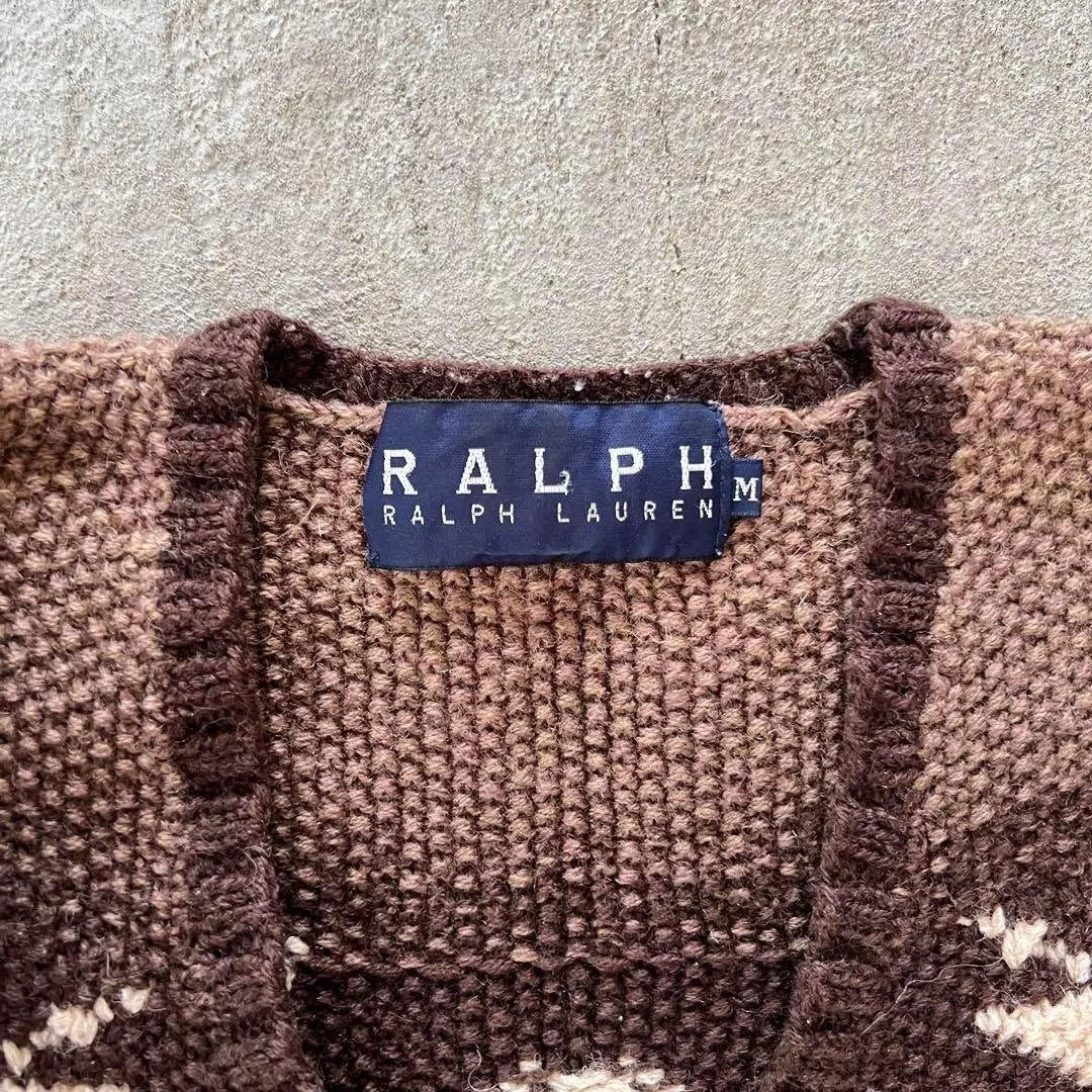 Ralph Lauren Knit Windmill Pattern Low Gauge Sweater Alpaca N145