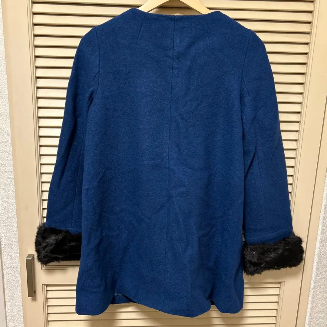 Any Fam Blue Wool Coat Size 3 44