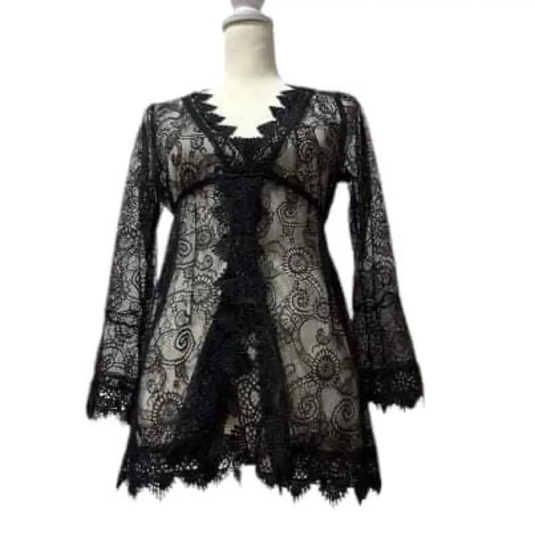 Beach dress Summer dress Cardigan Lace Beautiful Cute Fashionable Black