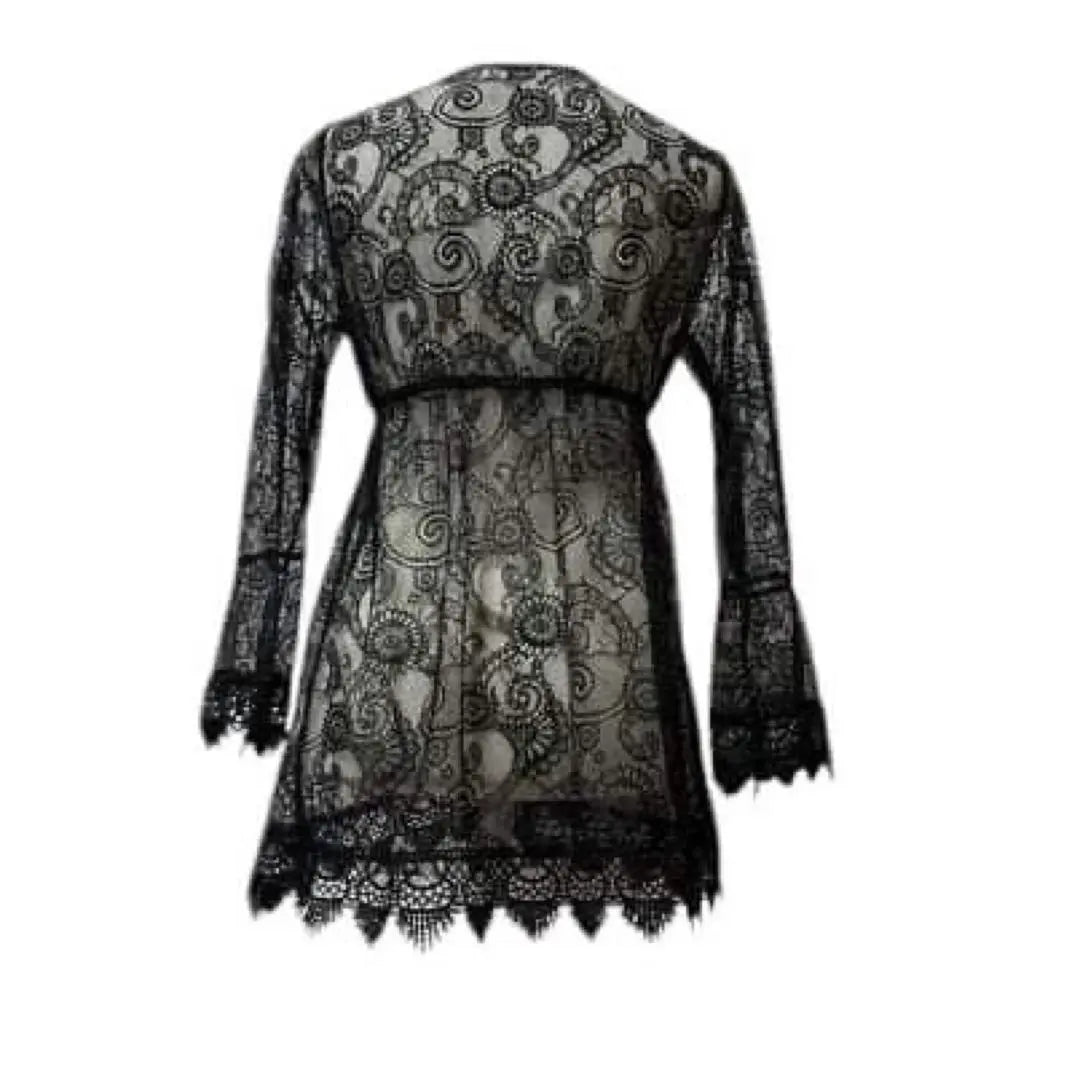 Beach dress Summer dress Cardigan Lace Beautiful Cute Fashionable Black