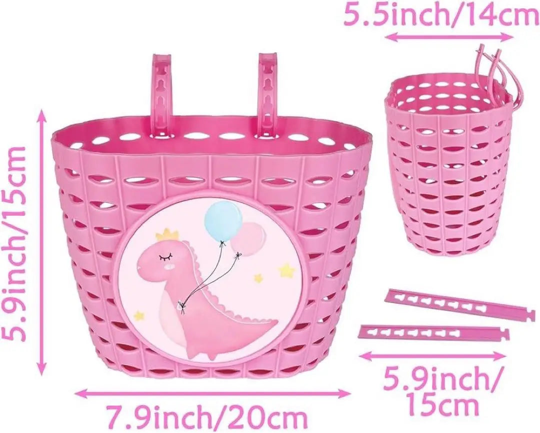 Children's Bicycle Basket with Bell Front Handlebar Basket Girls