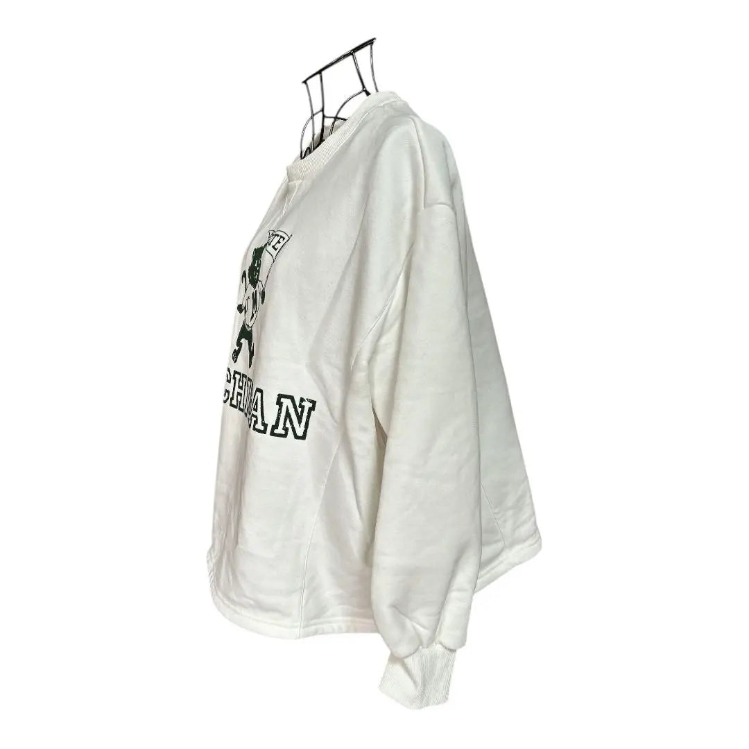 [Good condition] LUPILIEN College Trainer Fleece-lined Logo Print White F size