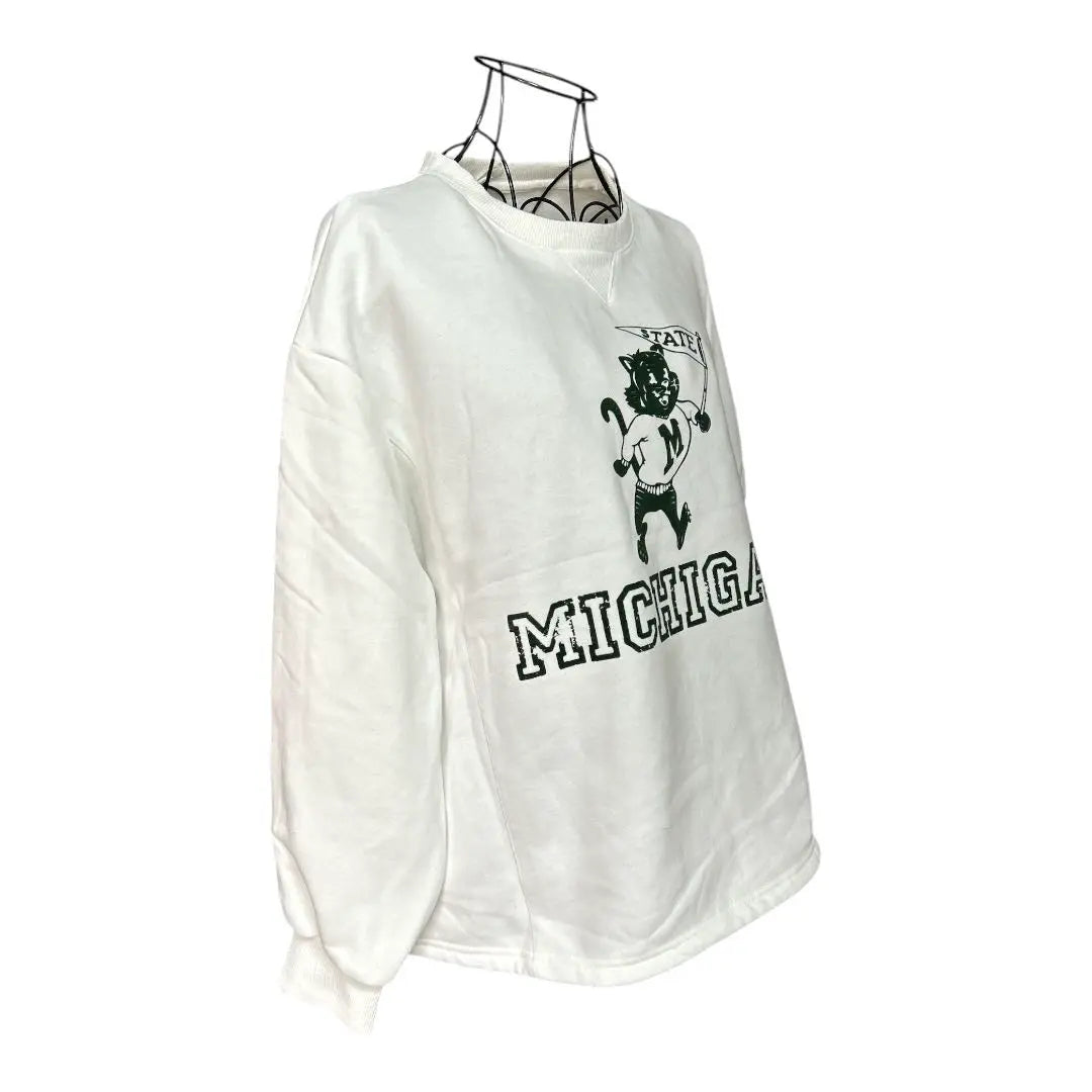 [Good condition] LUPILIEN College Trainer Fleece-lined Logo Print White F size