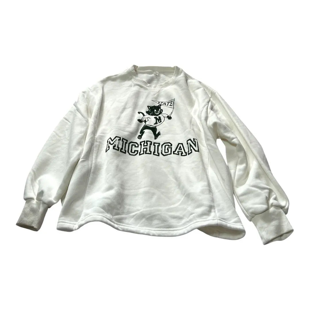 [Good condition] LUPILIEN College Trainer Fleece-lined Logo Print White F size