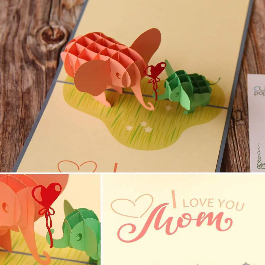 ⭐️Anonymous delivery⭐️ Pop-up cards Letters Birthday cards Message cards Elephant