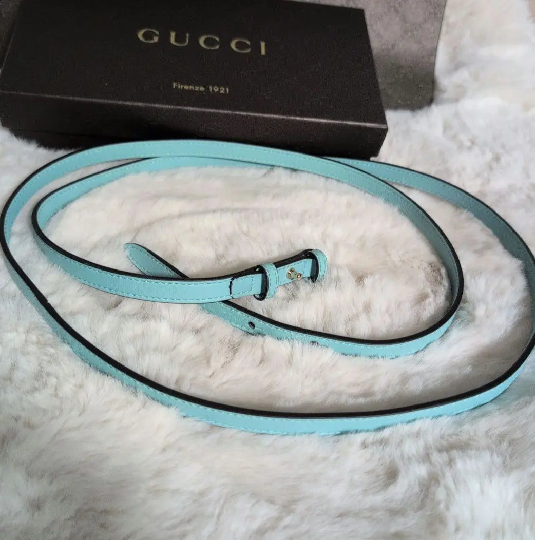 [GUCCI] Cartera de hombro azul claro