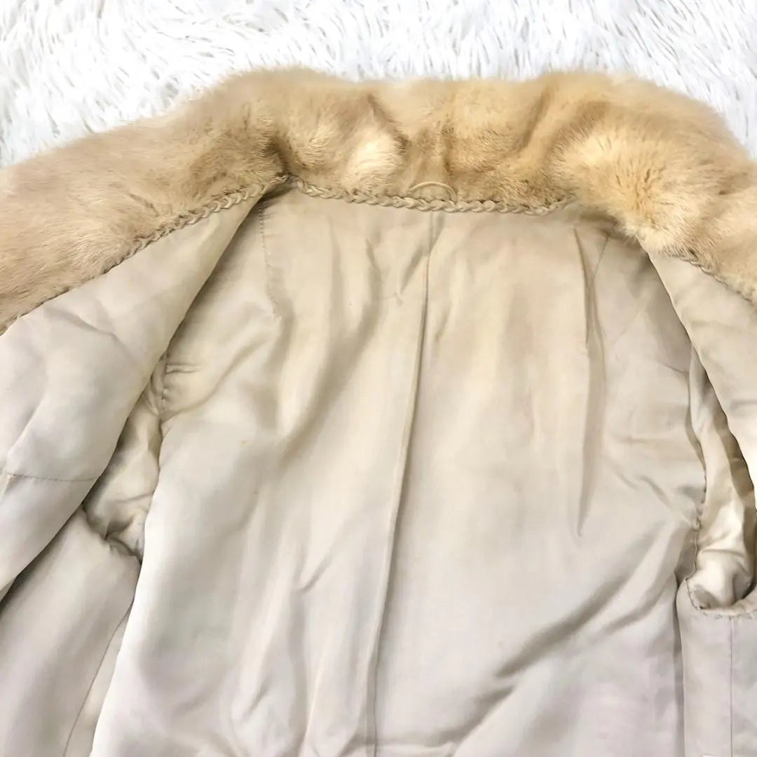 Beautiful condition White mink fur coat Real fur genuine fur design half coat