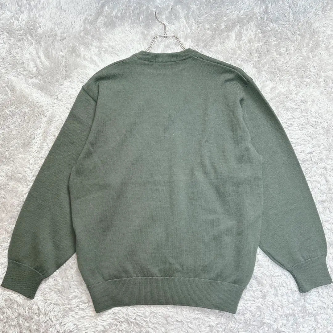 Jack Nicklaus V-neck sweater for men, long sleeve knit (L) green