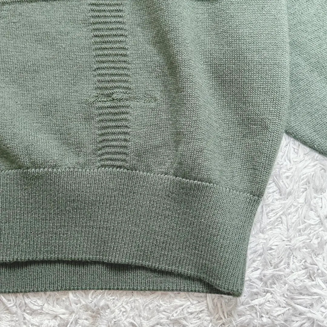 Jack Nicklaus V-neck sweater for men, long sleeve knit (L) green