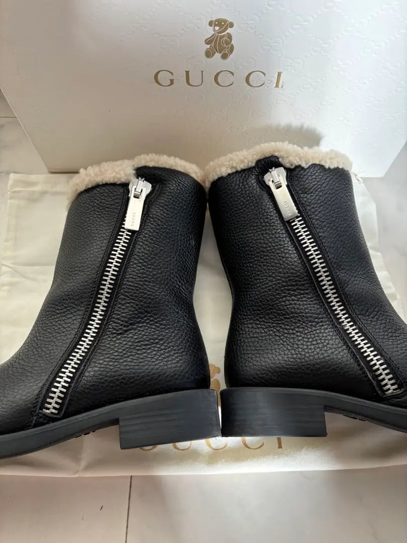 Gucci Gucci Boots Mouton Boots Mouton Calf Leather Kids 32 | グッチ GUCCI ブーツ ムートンブーツ ムートン カーフレザー キッズ 32