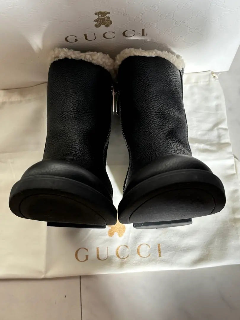 Gucci Botas Gucci Botas Mouton Botas Mouton Piel De Becerro Niños 32 | グッチ GUCCI ブーツ ムートンブーツ ムートン カーフレザー キッズ 32