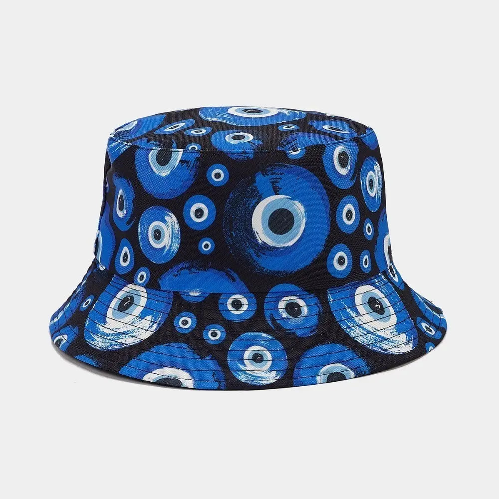 Patrón de sombrero de pescador reversible azul negro para mujer con estilo | ブルー ブラック リバーシブル レディース バケットハット パターン オシャレ