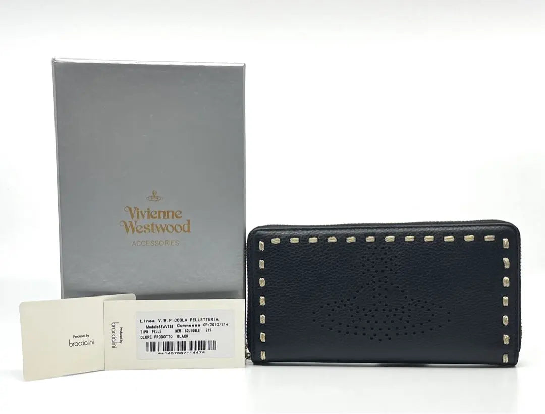 [New and unused] Vivienne Westwood Long Wallet Punching Orb Black