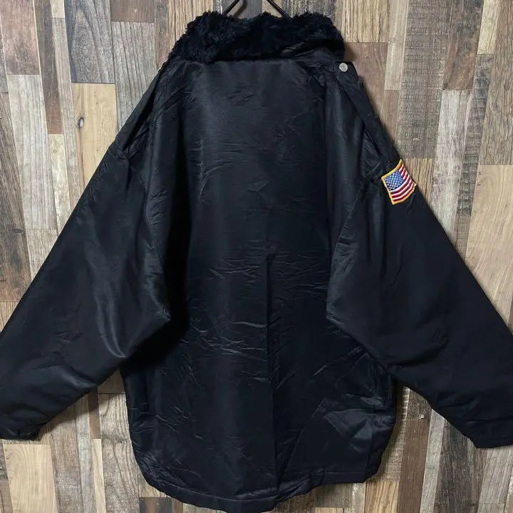 Nylon Blouson Black Men's XL USA Vintage 90s Long Sleeve Jacket